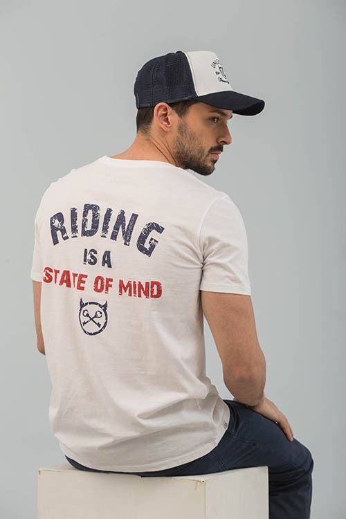 CAMISETA RIDING IS A STATE OF MIND BLANCO